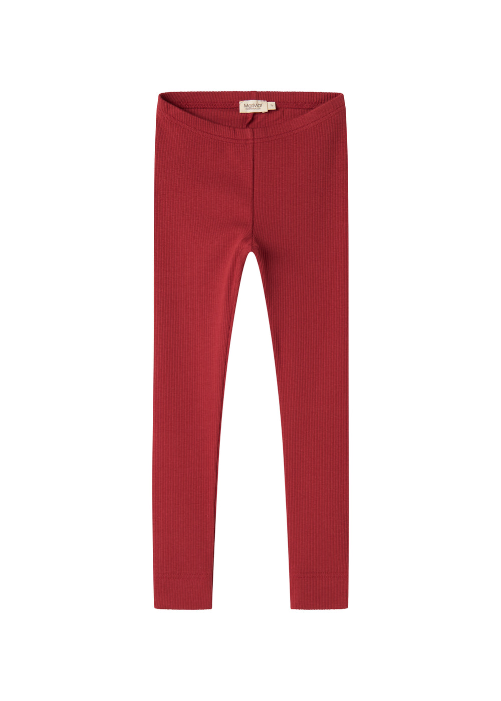 Røde ribstrikkede leggings til børn