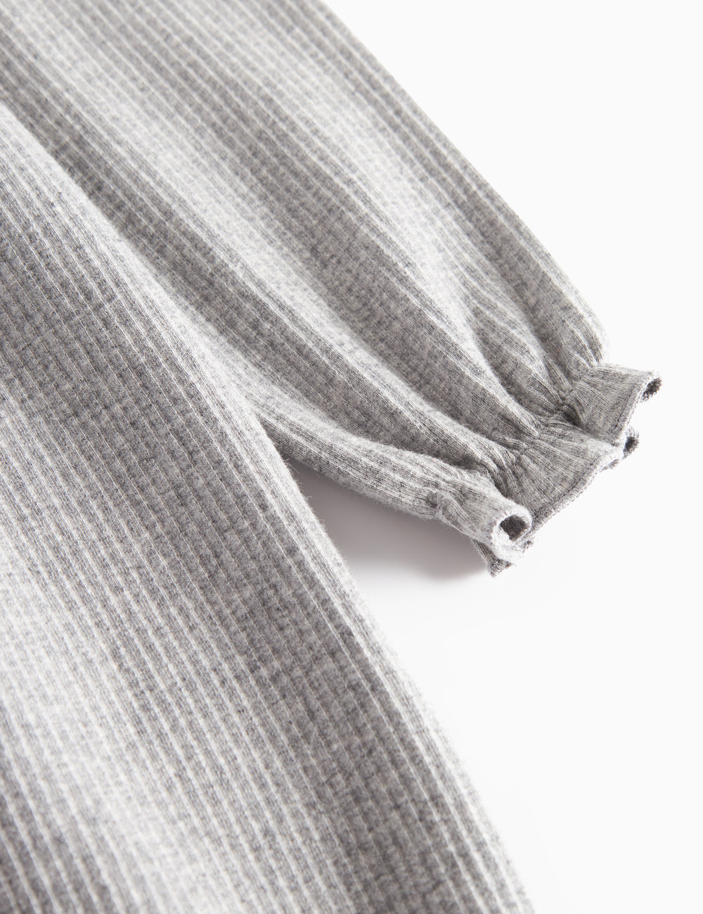 Lysegrå ribbede bukser med snøre i taljen til baby