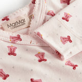 Slå-om body med rødt juleklokkeprint til baby