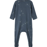 Mørkeblå heldragt med stjerneprint til nyfødt
