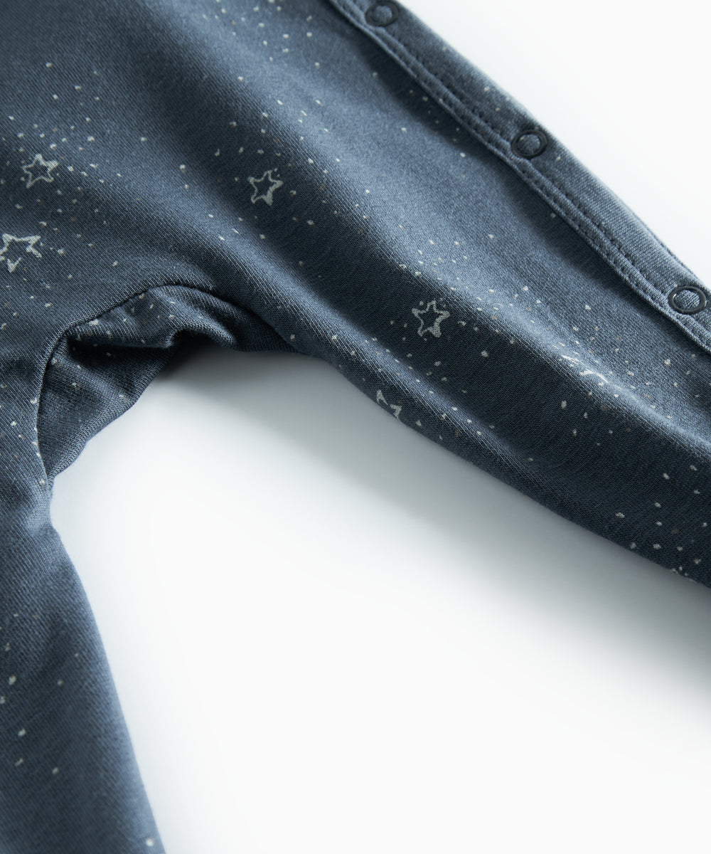 Mørkeblå heldragt med stjerneprint til nyfødt