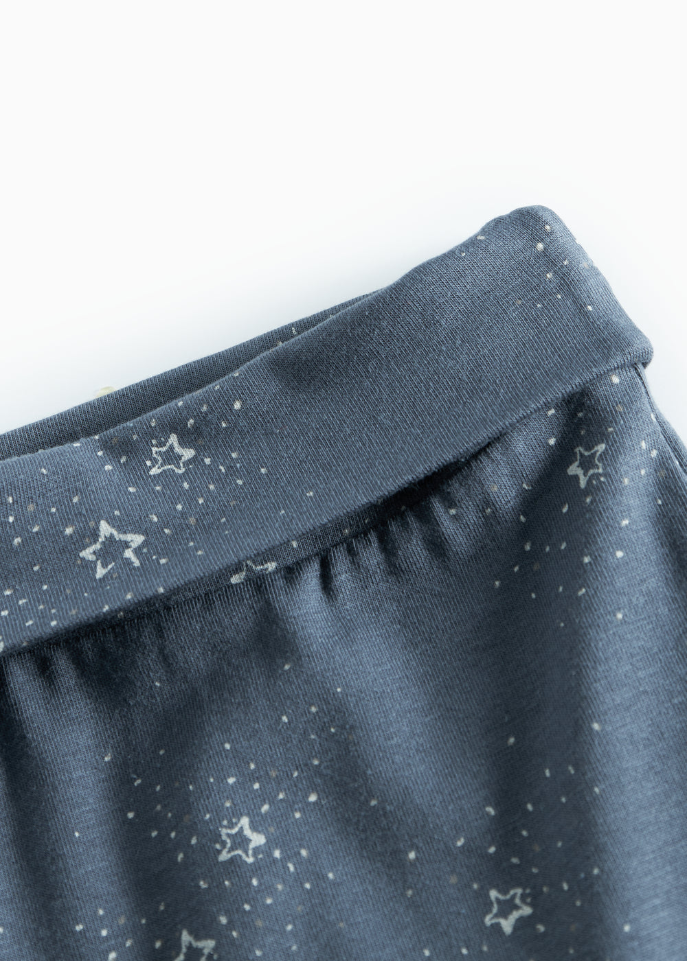 Mørkeblå babybukser med fødder og stjerneprint