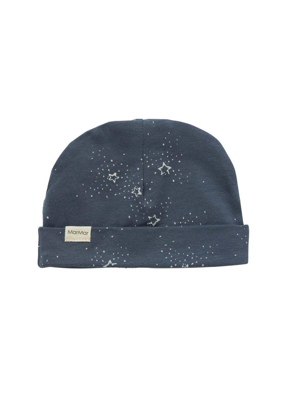 Mørkeblå hue med stjerneprint til nyfødt