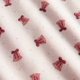 Cremefarvet babytæppe med røde juleklokker