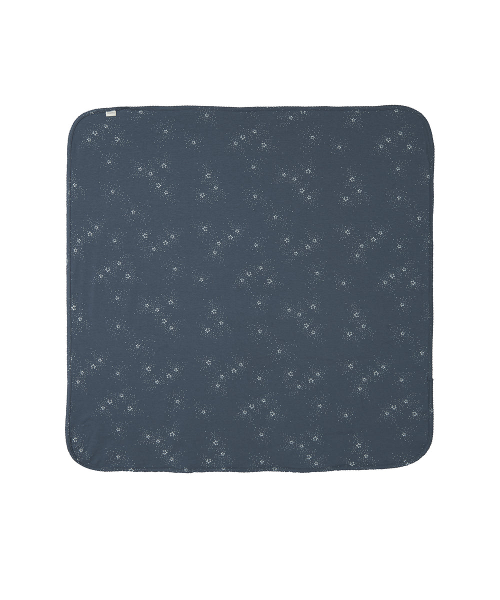 Mørkeblåt babytæppe med stjerneprint