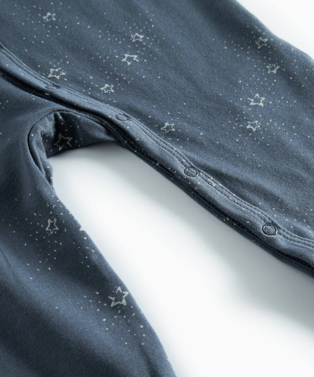 Mørkeblå baby heldragt med stjerneprint til