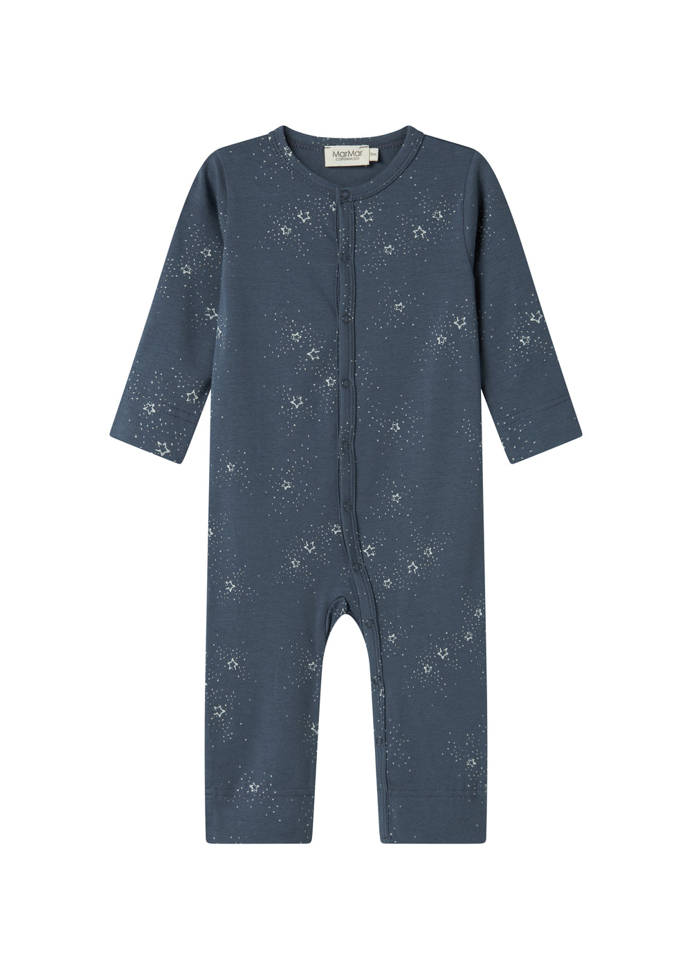 Mørkeblå baby heldragt med stjerneprint til