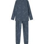 Mørkeblåt pyjamasæt med stjerneprint til børn