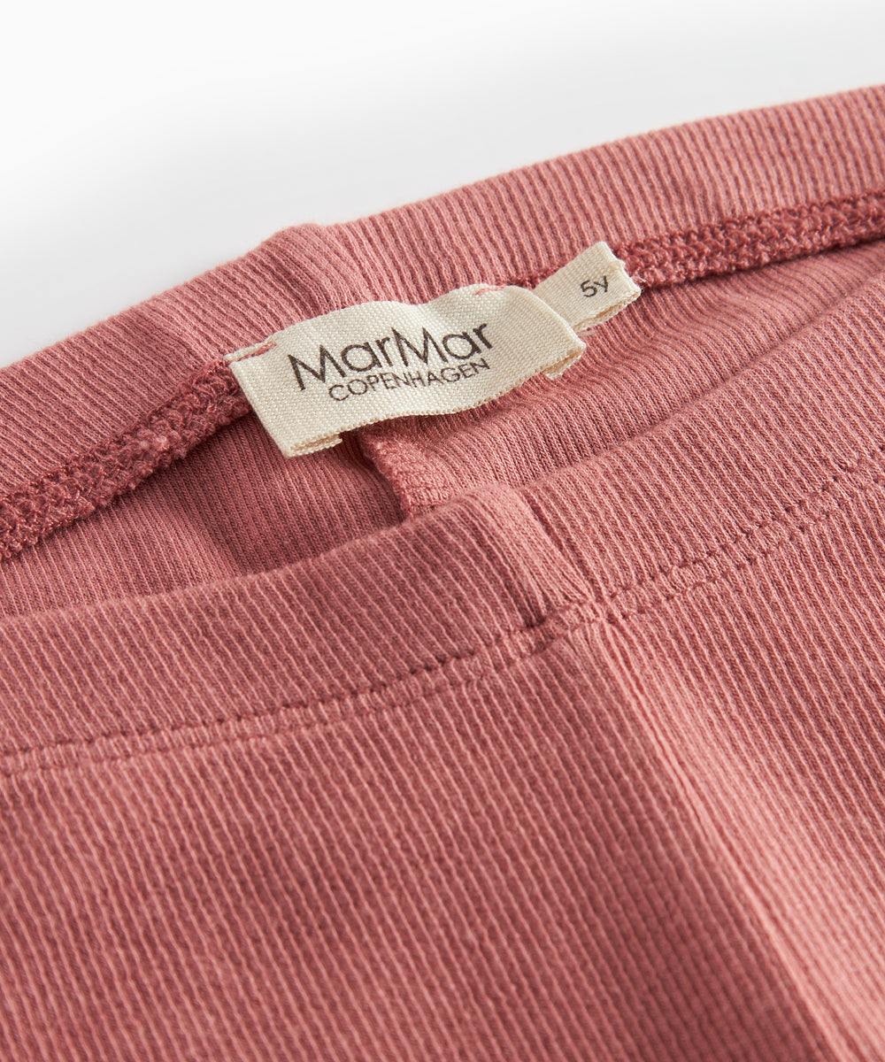 Støvet rosa ribstrikkede leggings til børn