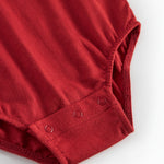 Julerød baby bodystocking 