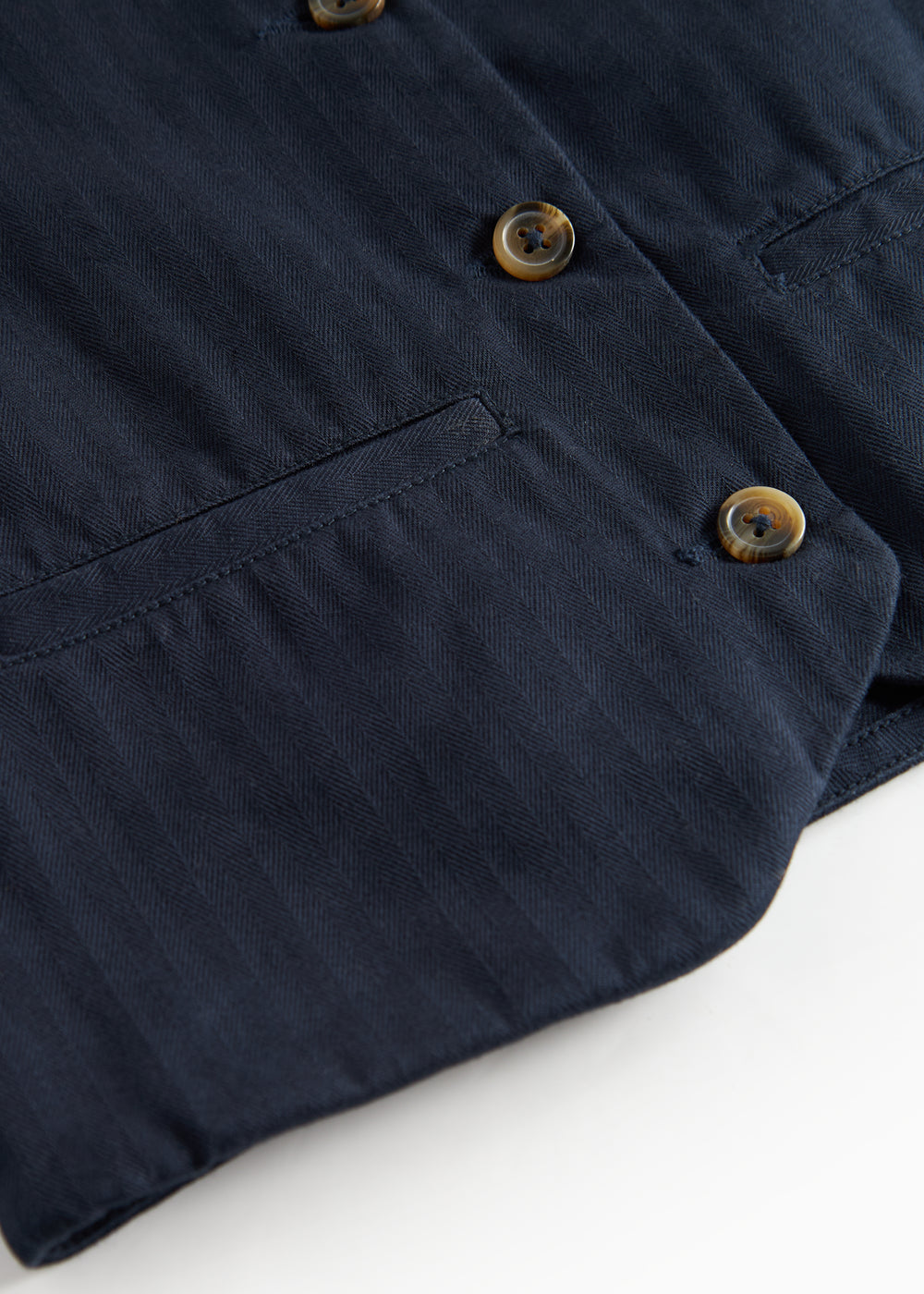 Mørkeblå vest med knapper og lommer til børn