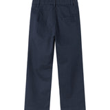 Mørkeblå festbukser med knaplukning og lommer til børn