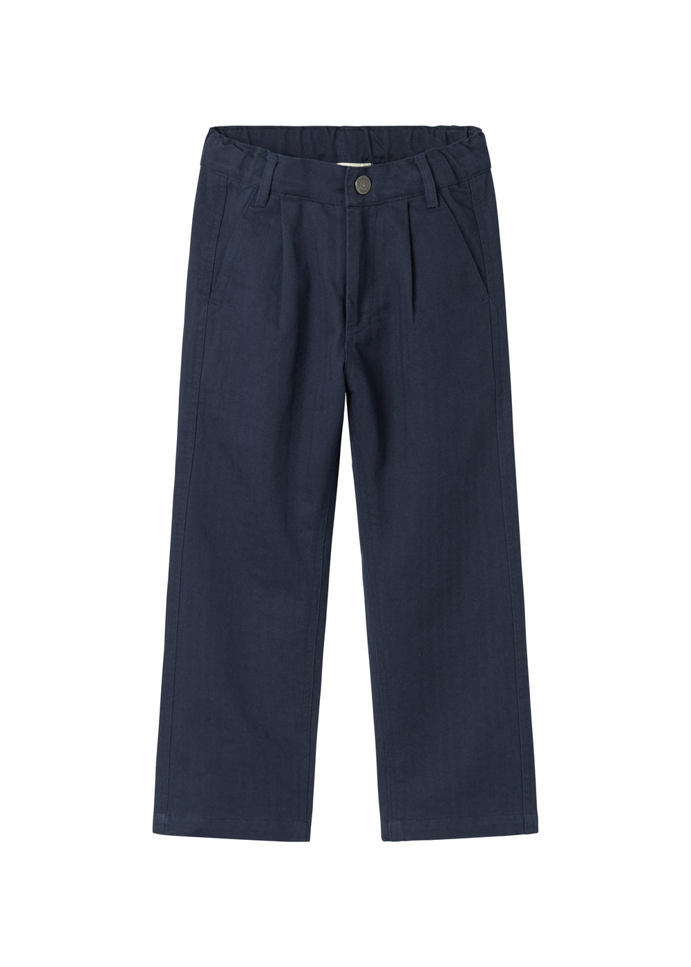 Mørkeblå festbukser med knaplukning og lommer til børn