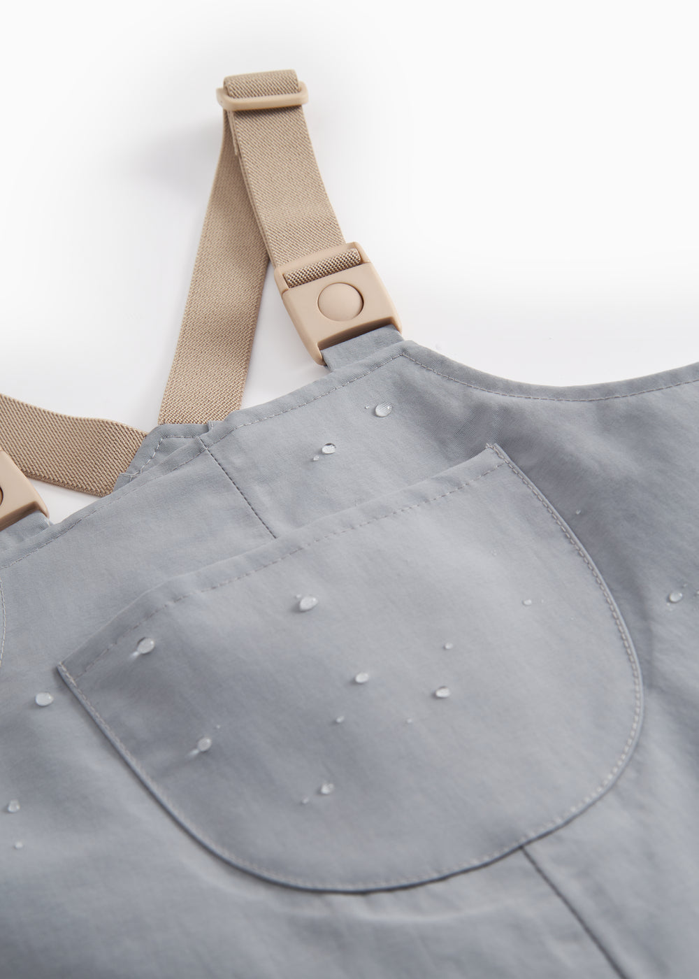 Grå overtræksbukser med seler og fodstropper til børn