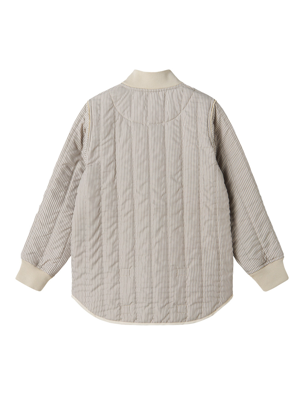 Mørkebrun stribet termo jakke til børn