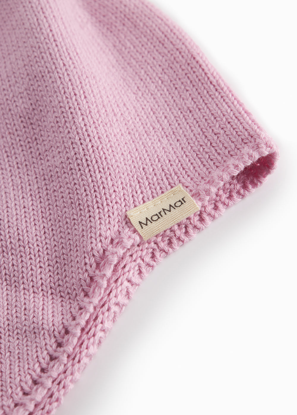 Ribbet lyserød hue til baby