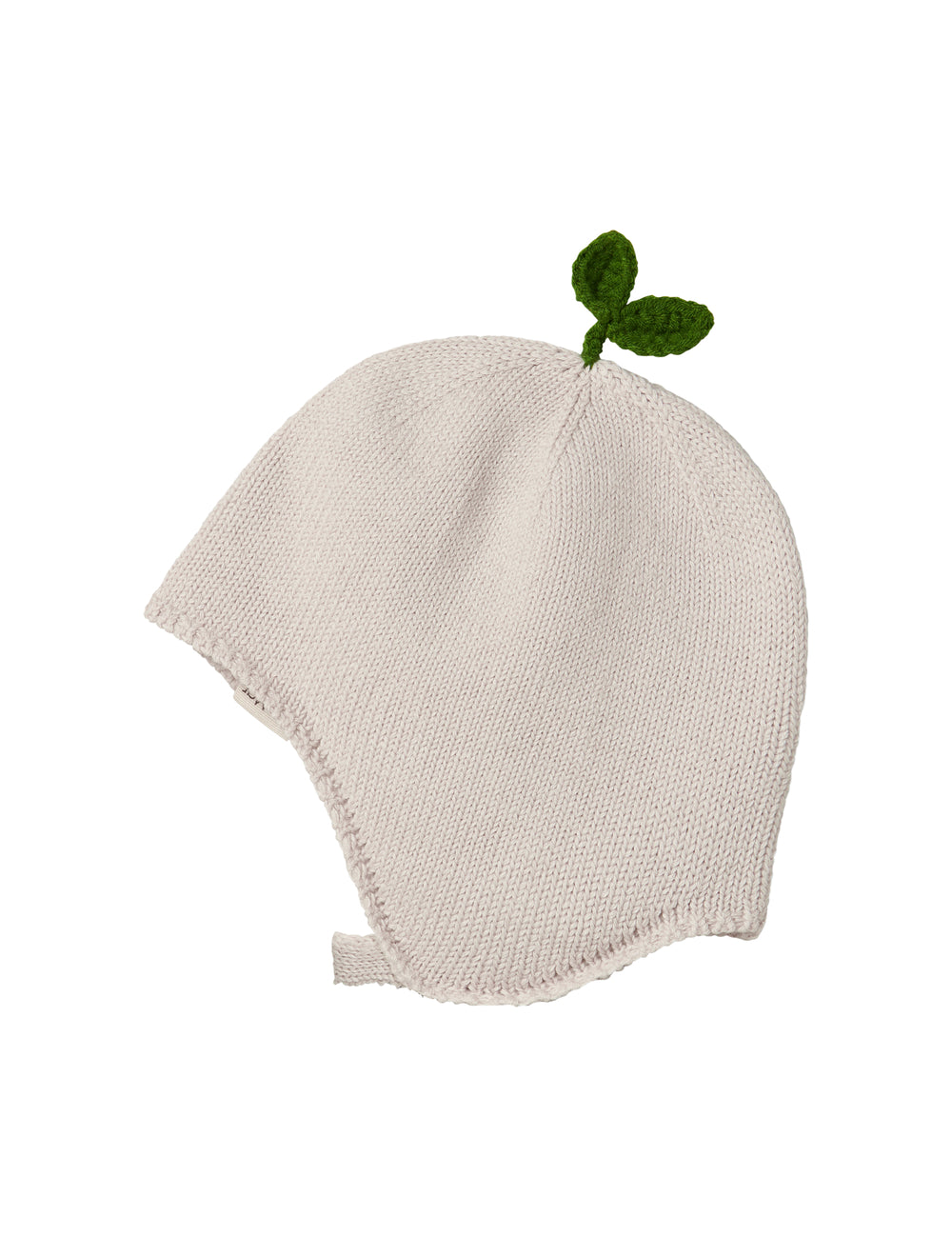 Strikket hue til baby med lille topdetalje