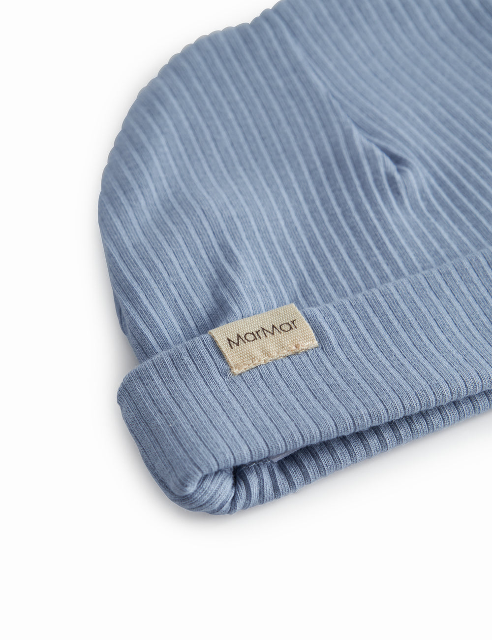  Lyseblå modal hue med kant til nyfødt