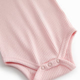 Lyserød langærmet baby bodystocking med stolpe knaplukning