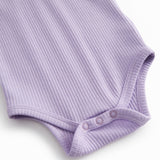 Langærmet baby modal bodystocking med stolpe knaplukning i lilla nuance