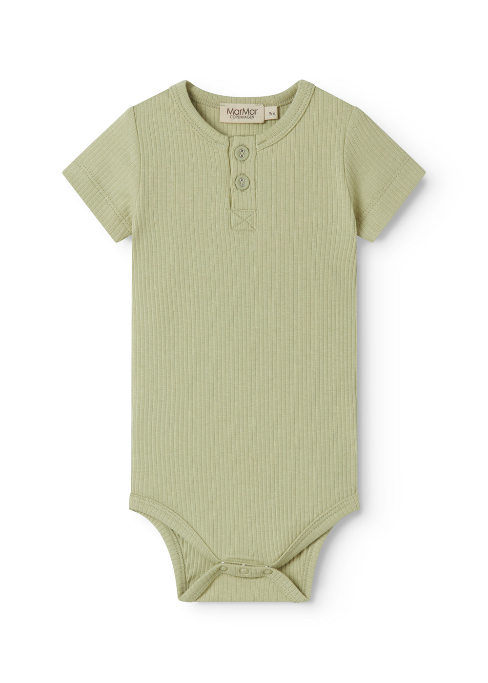 Lyserød kortærmet baby bodystocking med stolpe knaplukning