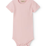 Lyserød kortærmet baby bodystocking