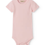 Lyserød kortærmet baby bodystocking