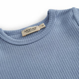 Lyseblå kortærmet baby bodystocking