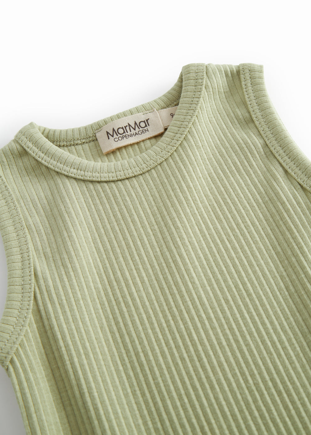 Lysegrøn modal baby bodystocking uden ærmer