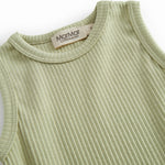 Lysegrøn modal baby bodystocking uden ærmer