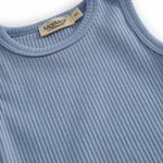 Lyseblå modal baby bodystocking uden ærmer