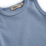 Lyseblå modal baby bodystocking uden ærmer