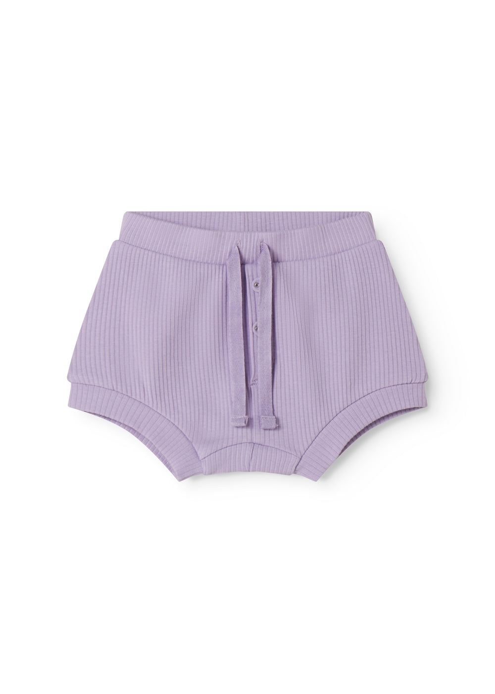 Lilla baby bloomers med stolpe knaplukning og et pyntebånd i livet