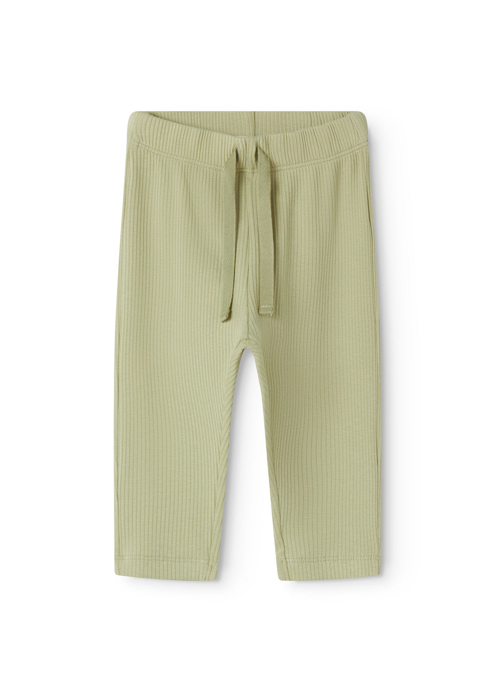 Lysegrøne babybukser i ribstrikket modal