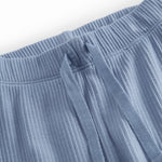 Lyseblå babybukser i ribstrikket modal