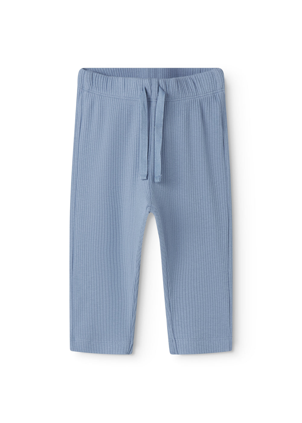 Lyseblå babybukser i ribstrikket modal