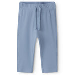 Lyseblå babybukser i ribstrikket modal