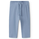 Lyseblå babybukser i ribstrikket modal