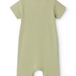 Kortærmet baby modal romper med korte ben i lysegrøn nuance