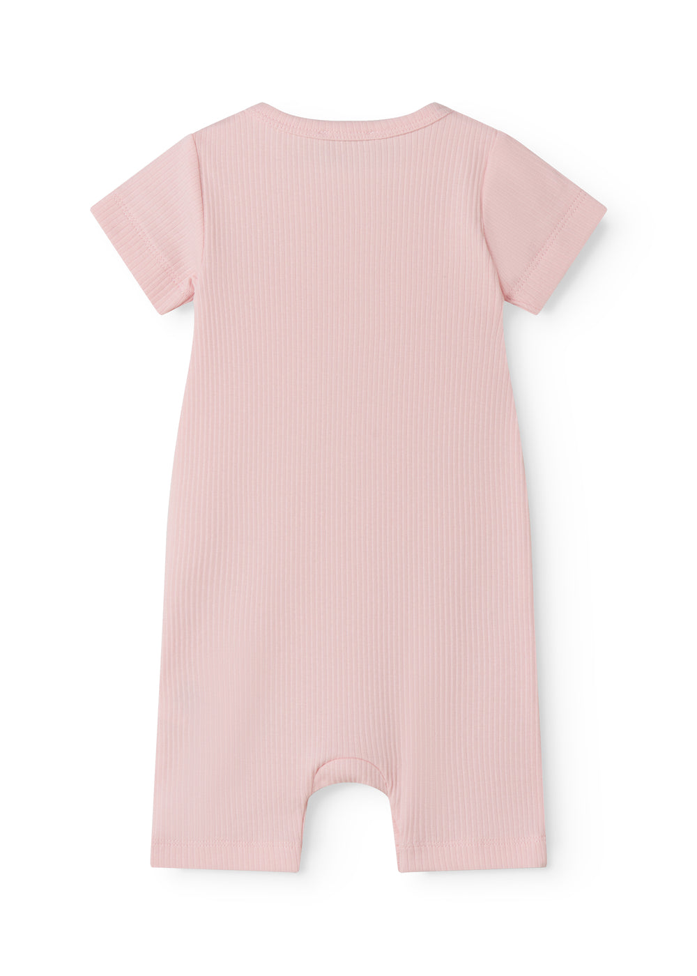 Kortærmet baby modal romper med korte ben i lyserød nuance