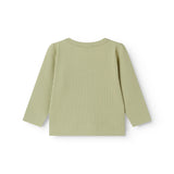 Langærmet lysegrøn modal baby cardigan med knapper