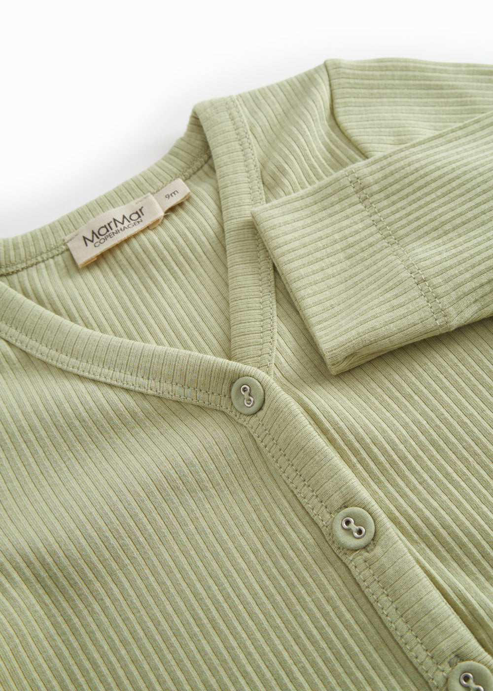 Langærmet lysegrøn modal baby cardigan med knapper
