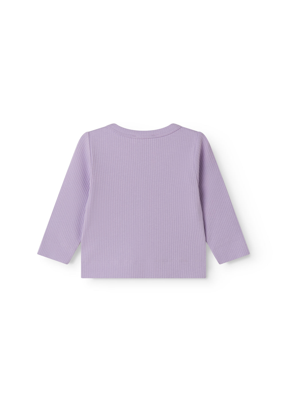 Langærmet lilla baby cardigan med knapper