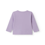 Langærmet lilla baby cardigan med knapper