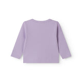 Langærmet lilla baby cardigan med knapper