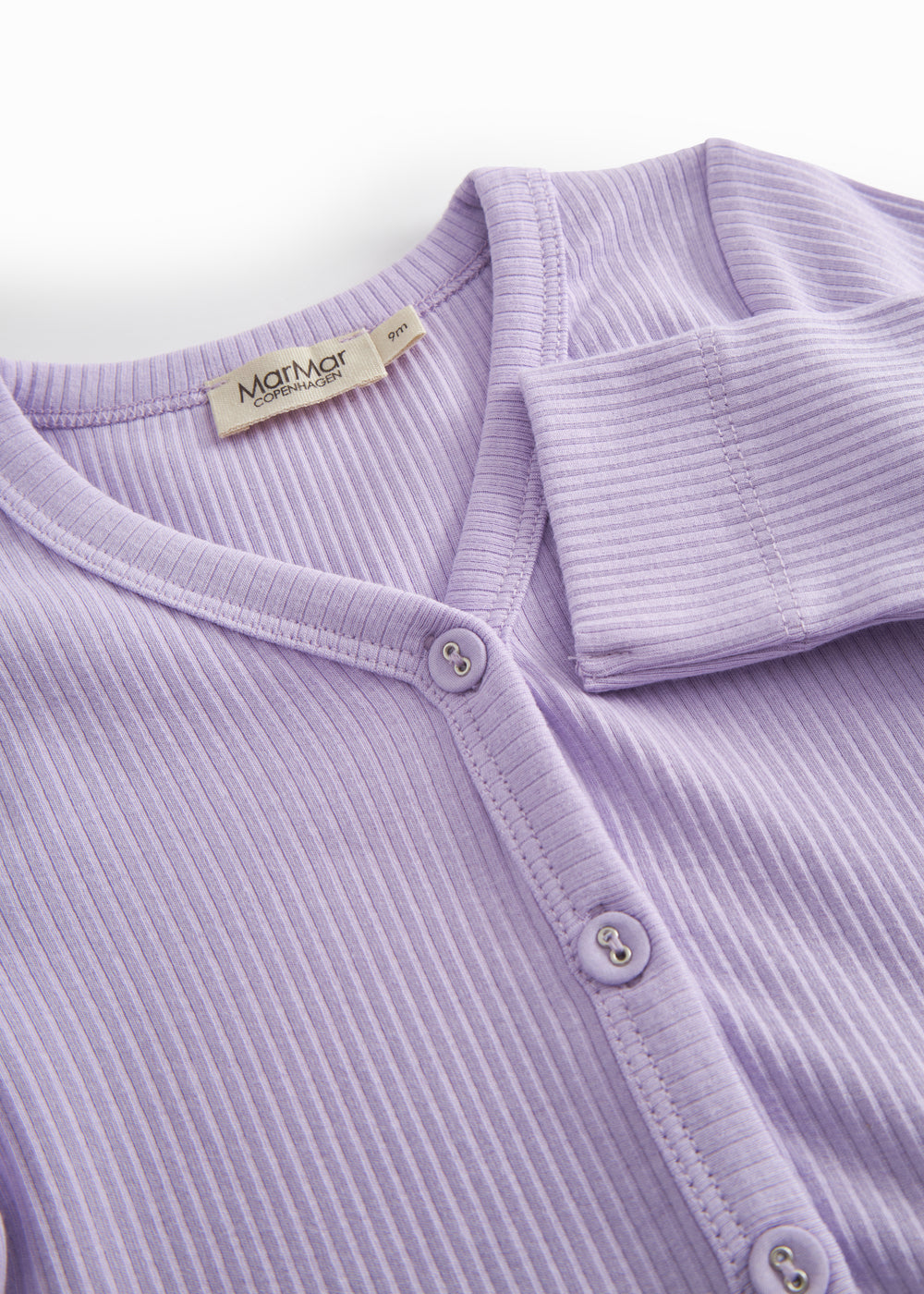 Langærmet lilla baby cardigan med knapper