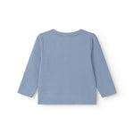 Langærmet lyseblå modal baby cardigan med knapper