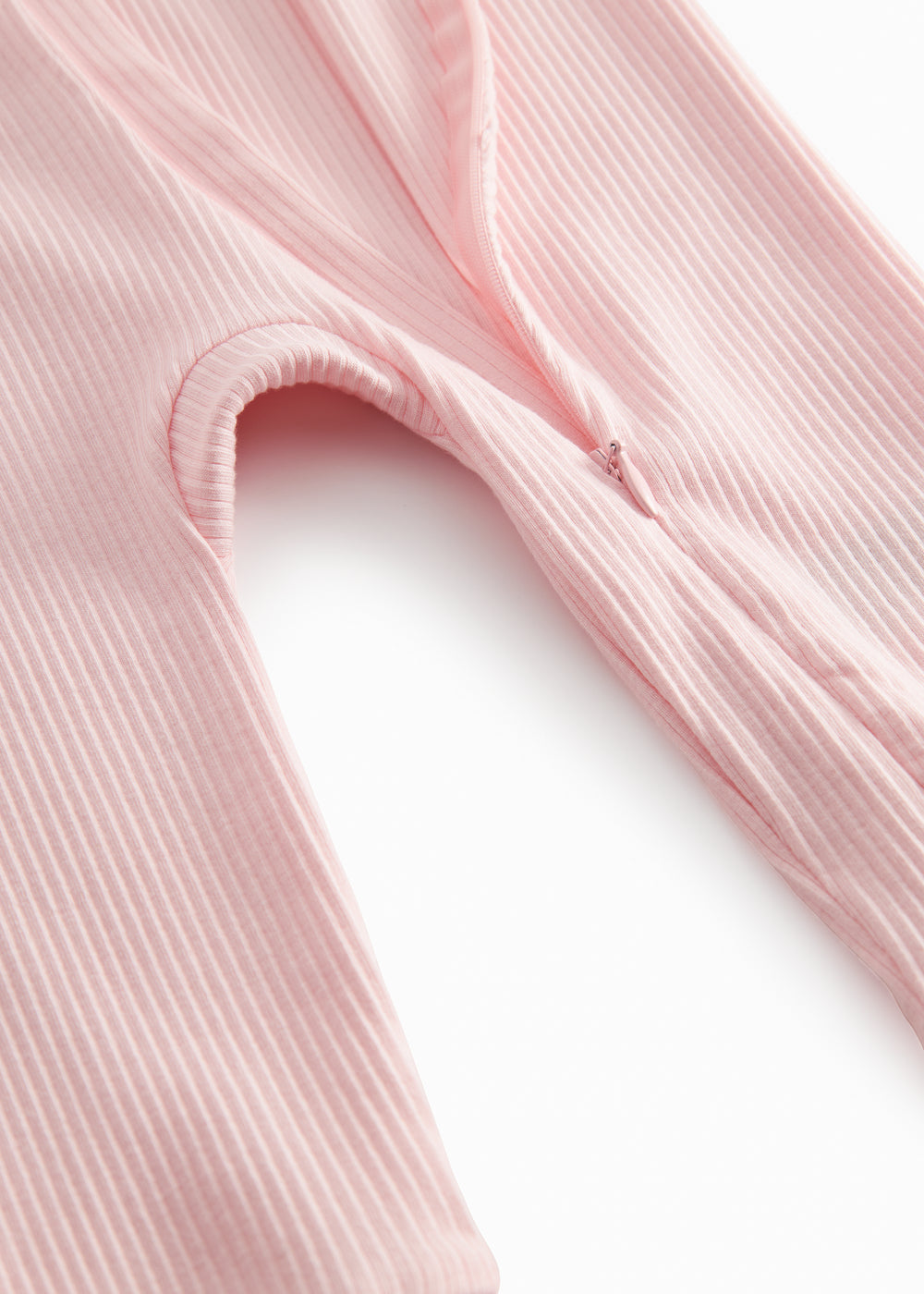 Langærmet lyserød heldragt med lynlås til børn