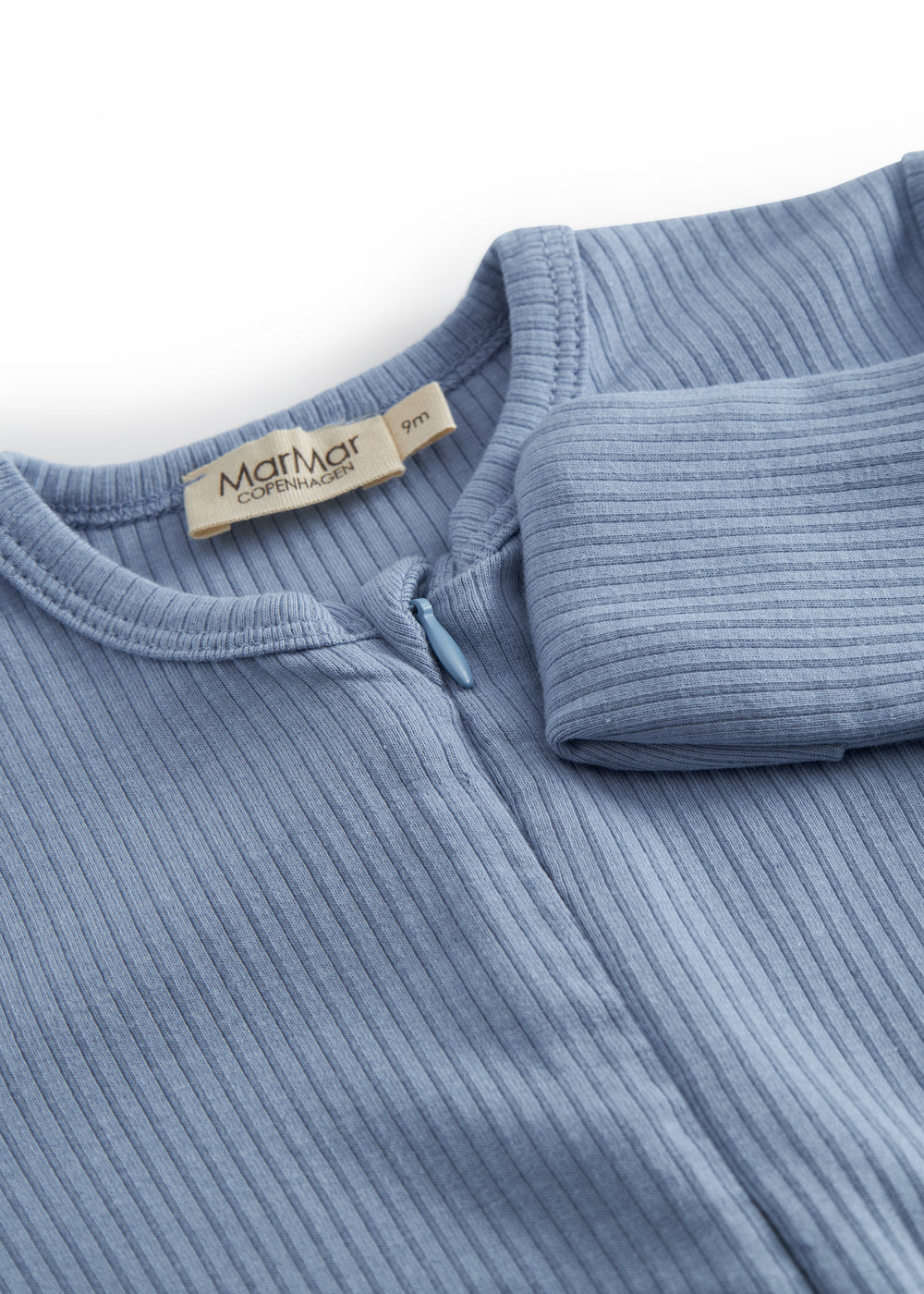 Langærmet lyseblå heldragt med lynlås til børn