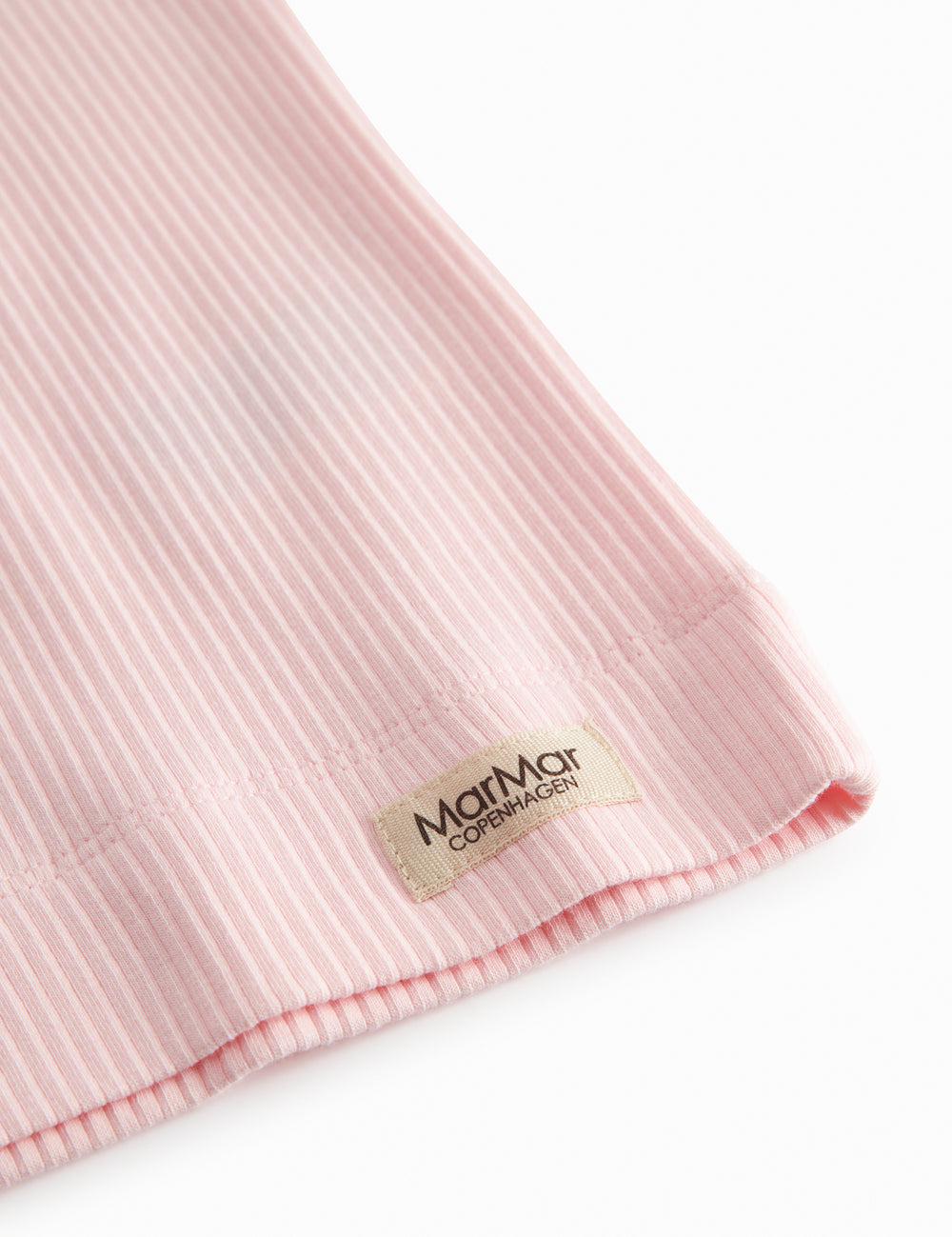 Undertrøje uden ærmer i lyserød ribstrikket modal til børn 